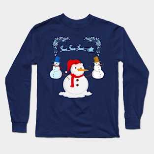 Three Christmas snowman Long Sleeve T-Shirt